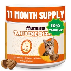 330 Bites Taurine for Cats for Heart & Eye Health – with Omega-3, CoQ10, Lute…