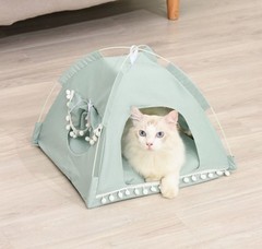 New cute Cat dog Tent Bed Indoor Pet House Portable Cat Cave With Cushion