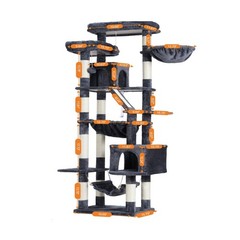 Heybly Cat Tree, 71-Inch-Tall Tower for Indoor Cats with 2 Perches, 2 Big Con…