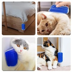 Cat Self Groomer Wall Brush Corner Face Scratcher Massage Comb Catnip Holde