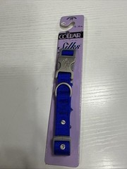 Silks Dog Collar, Blue 8-14in. Small Breeds