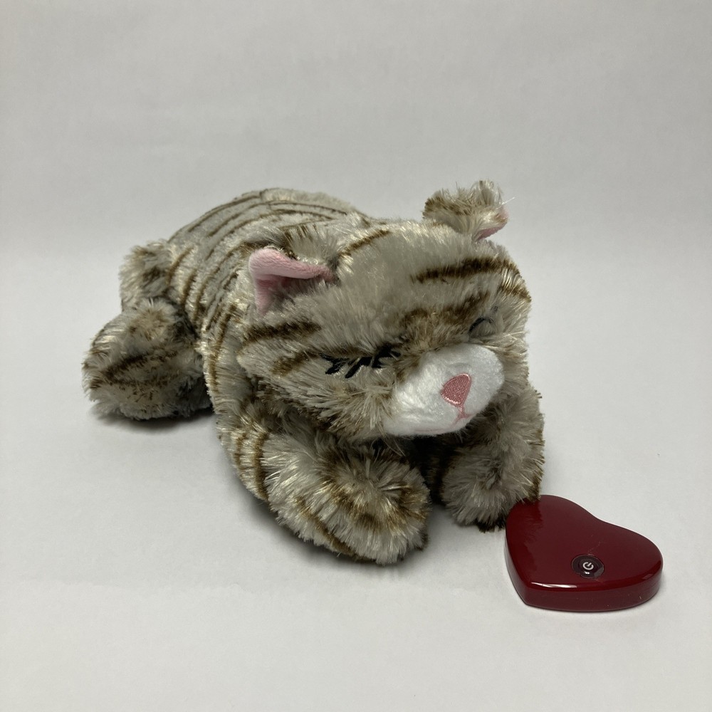 Smartpetlove Snuggle Kitty Plush Tabby Cat Toy Heartbeat – Anxiety Relief