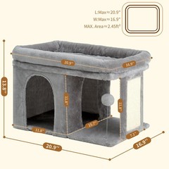 Cat Tree, 14 inch Cat Tower with Large Perch Bed and Cat Condo for Indoor Cat…