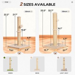 22 Inch Cat Scratching Post Cat Scratcher Natural Sisal Rope Scratch Post Kitten