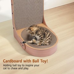 Cat Scratcher, 2 in 1 Multifunctional 26.8 Inch L Shape Cat Scratch Pad Wall …