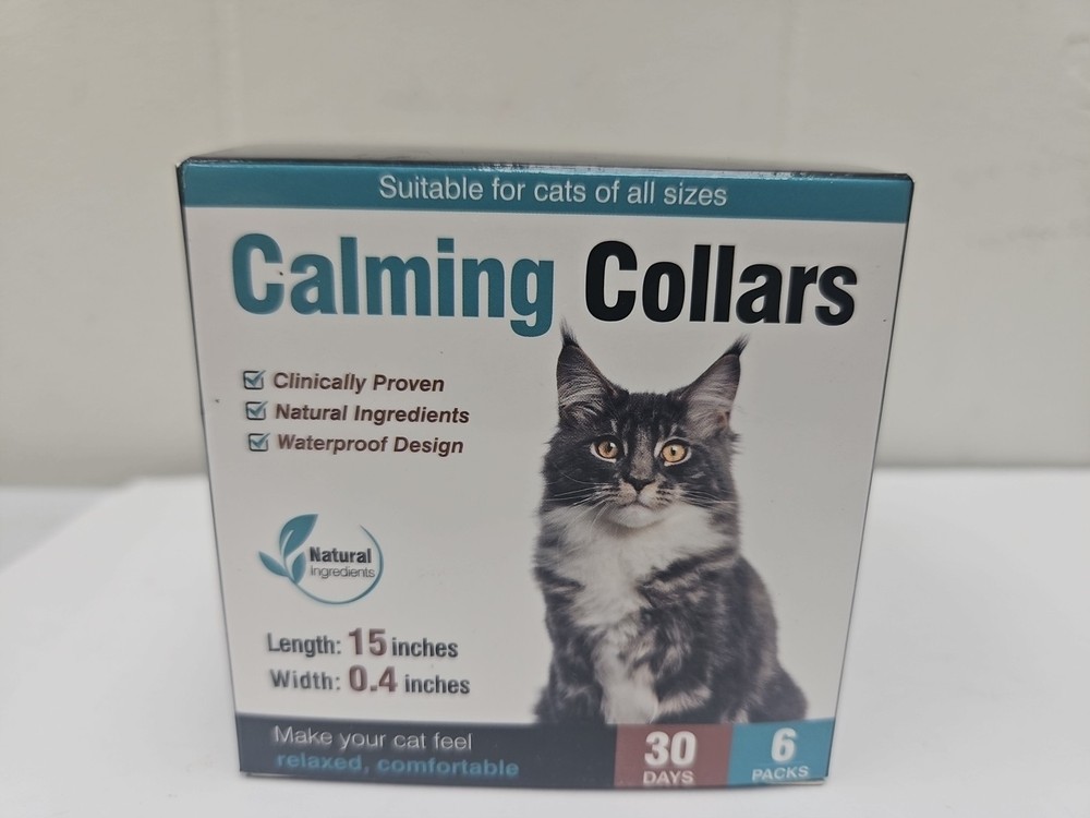 6 Packs Adjustable Cat Calming Pheromones Collars Stress Anxiety 30 Days (A43)