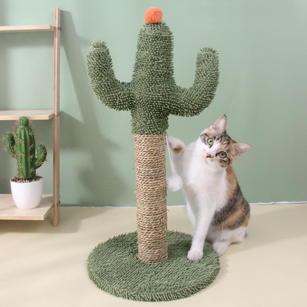 Cat Scratching Post Cactus 23.6” Cat Tree Tall Scratcher for Indoor