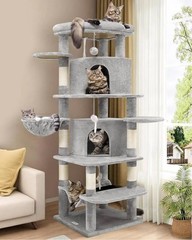 Corner Cat Tree Large Cats 66inch Tall Curved Series Large Cat Tower Multiple