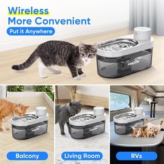 Wireless Cat Water Fountain Battery Operated, Cormix 135oz/4L Pet Water Fount…