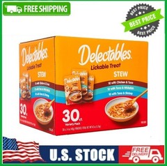 Hartz Delectables Stew Lickable Wet Cat Treats Variety Pack, 30 Count