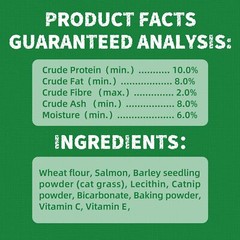 Just Try 13.4 OZ Cat Grass Treats Natural Salmon Flavor Healthy Cat Snacks Tr…