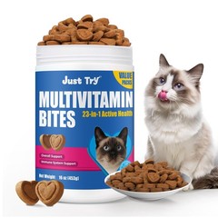 Just Try 23 in 1 Taurine for Cats Vitamins Treats with L-Lysine for Immune, Join
