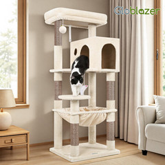 Globlazer Cat Tree Tower with Scratching Post for Indoor Cats, 53inch Tall Plush