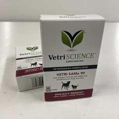 LOT x2 VetriSCIENCE Laboratories VETRI SAMe 90 Liver Support for Dogs and Cats