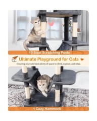 Cat Tree, 81-Inch Tall Cat Tower with Scratching Post, Plush Multi-Level Cat …