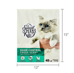 (2 pack) Special Kitty Clumping Clay Cat Litter, Fresh Scent, 45 lbs Box