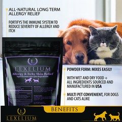 Lexelium Allergy & Itch Relief Powder Supplement for Dogs & Cats