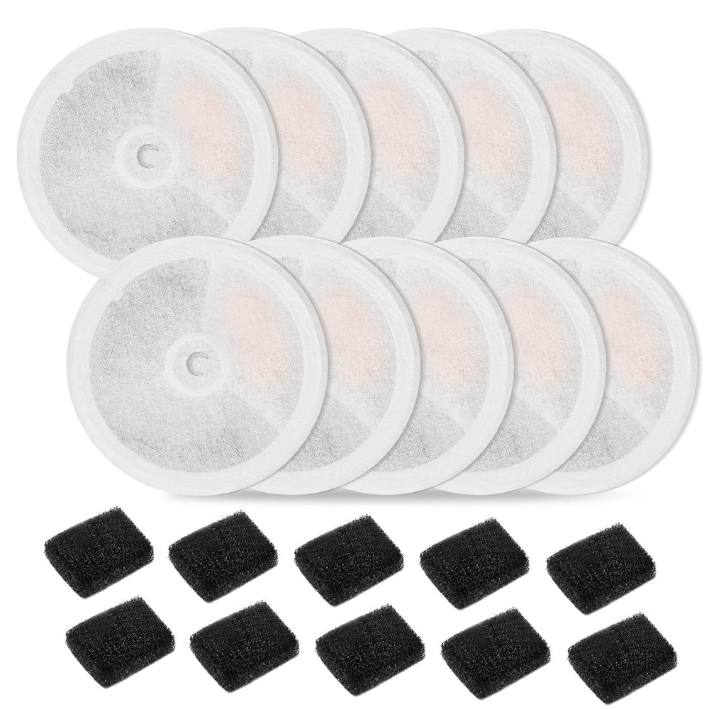 10 Pack Upgraded Filter Unit 3.0 Pet Cat Water Fountain Filters Fit for E ver…