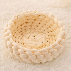 Pet Cat Dog Bed Fluffy Soft Cat Dog Bed Round Marshmallow Donut Cat Bed Sleeping