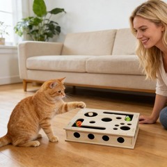 Cat Nail File Enrichment Box,Cat Scratch Puzzle Toy,Indoor Claw Trimming