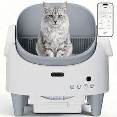 Litter Box, Self-Cleaning Litter Box with Open-Top Design, 15-Laye Cat Automatic