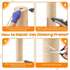 262FT/80M Cat Scratching Sisal Rope, 6mm 1/4inch Thick Natural Jute Rope for …