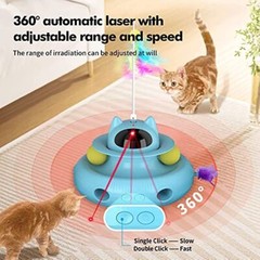 Cat Laser Interactive Indoor Cat Pet Toys Automatic,USB Cat Teaser Pet Toys Blue