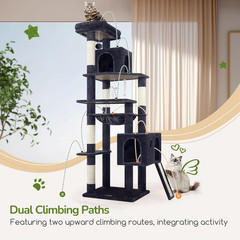 Heavy Duty Cat Tree, 70 Inch Sturdy Cat Tree for Indoor Cats Extra Large Cat Tow