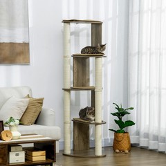 65″ Corner Modern Cat Tree Tall for Climbing with Scratching Posts