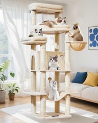 71 Inches Cat Tree Large Cats 20lbs 3 Giant Perches Multi-Level Cat Tree Tower