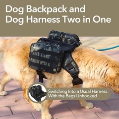 x Jumahe Dog Hiking Backpack for Large/Giant Dogs – 2 Spacious Side Bags,