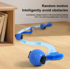 Interactive Cat Toy Ball USB Rechargeable w/ Tail Smart Motion Pet Toys Indoor