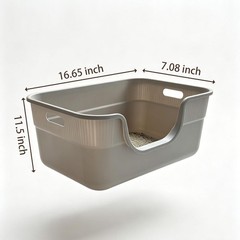 Low Entry Cat Litter Box for Senior Cats High Sides Litter Box | Large Open Top