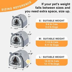 Jiupety Cat Houses for Indoor Cats, Cave Bed with Door Curtain Design, Cute P…