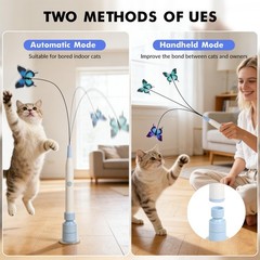 Interactive Cat Toys for Indoor Cats, Automatic Butterfly Cat Toy USB Recharg…