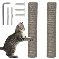 2PCS Natural Sisal Replacement Cat Scratching Posts 15.7″ Grey M8 Screw Included