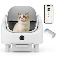 Self-Cleaning Open-Top Large Cat Litter Box for Multi-Cat & Senior Cats Home