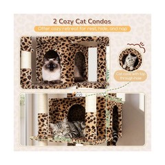 Globlazer Extra Large Leopard Cat Tree 80in Tall Cat Tower for Multiple Indoo…