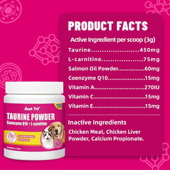 7OZ Taurine for Cats & Dogs with Coq10 – Heart Supplement Powder Support Heart,