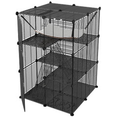 Cat Cage 3 Tier Indoor Cat House Cat Crate with Extra Large Hammock for 1-2 Cats