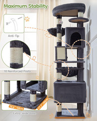 71-Inch Cat Tree for Indoor Cats, Heavy Duty Cat Tower for Large Multiple Cats,