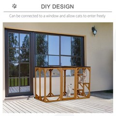 Cat House Cage Pet Catio Enclosure Outdoor Large with Platform for Multiple Cats