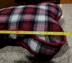 Plush Red/Black Plaid Bone-Shape Soft-Sided Pet/Dog Pillow/Cushion;20″Reversible