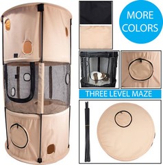 Pet Life Climbertree Circular Obstacle Play-Active Travel Collapsible Cat House