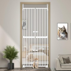 71″ High Extra Tall Cat Gate, 34-36 Inch Tall Pet Gates, Auto Close Kitten Sa…