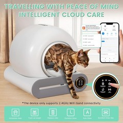 Self Cleaning Kitty Litter Box, Automatic Cat Litter Box for Cats, 65L+9L Robot