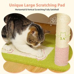 Flower Cat Tree, 72 Inches,2 Condos and Perches for Large Indoor Cats – Pink