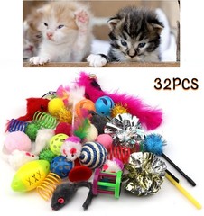 Cat Toys Kitten Toys Assortments 32 Packs Cat Toys Variety Pack for Kitty Cat