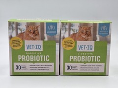 2x Vet IQ Cat Digestive Probiotic Powder 30 Packets (60 Total) EXP 5/26