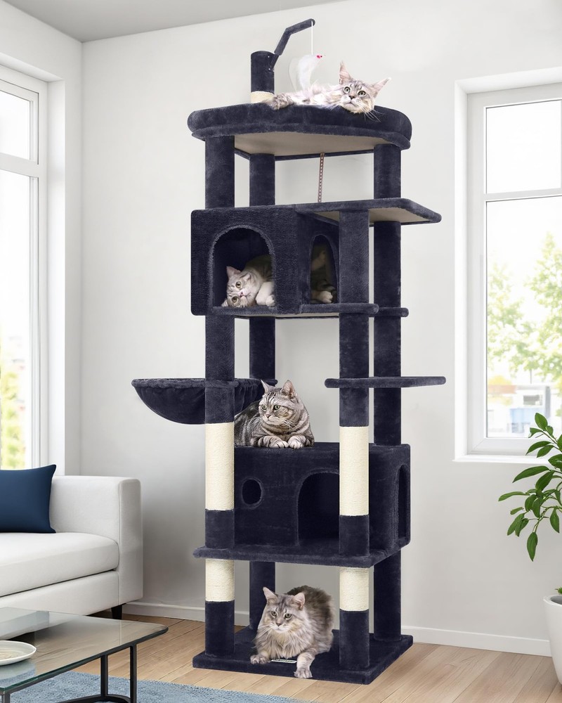 Globlazer Large Cat Tower for Multiple Indoor Cats, Heavy Duty Cat Tree for L…